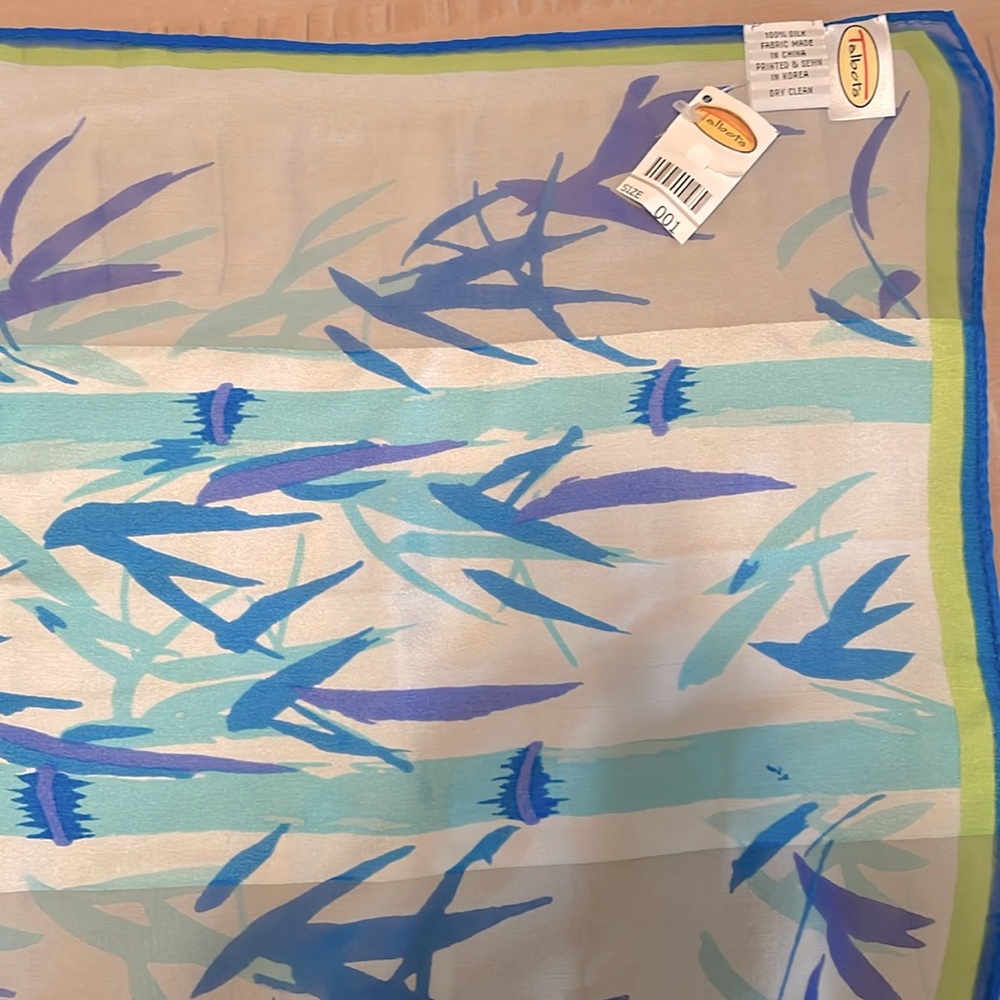 NWT Vintage Talbots Scarf 100% Silk